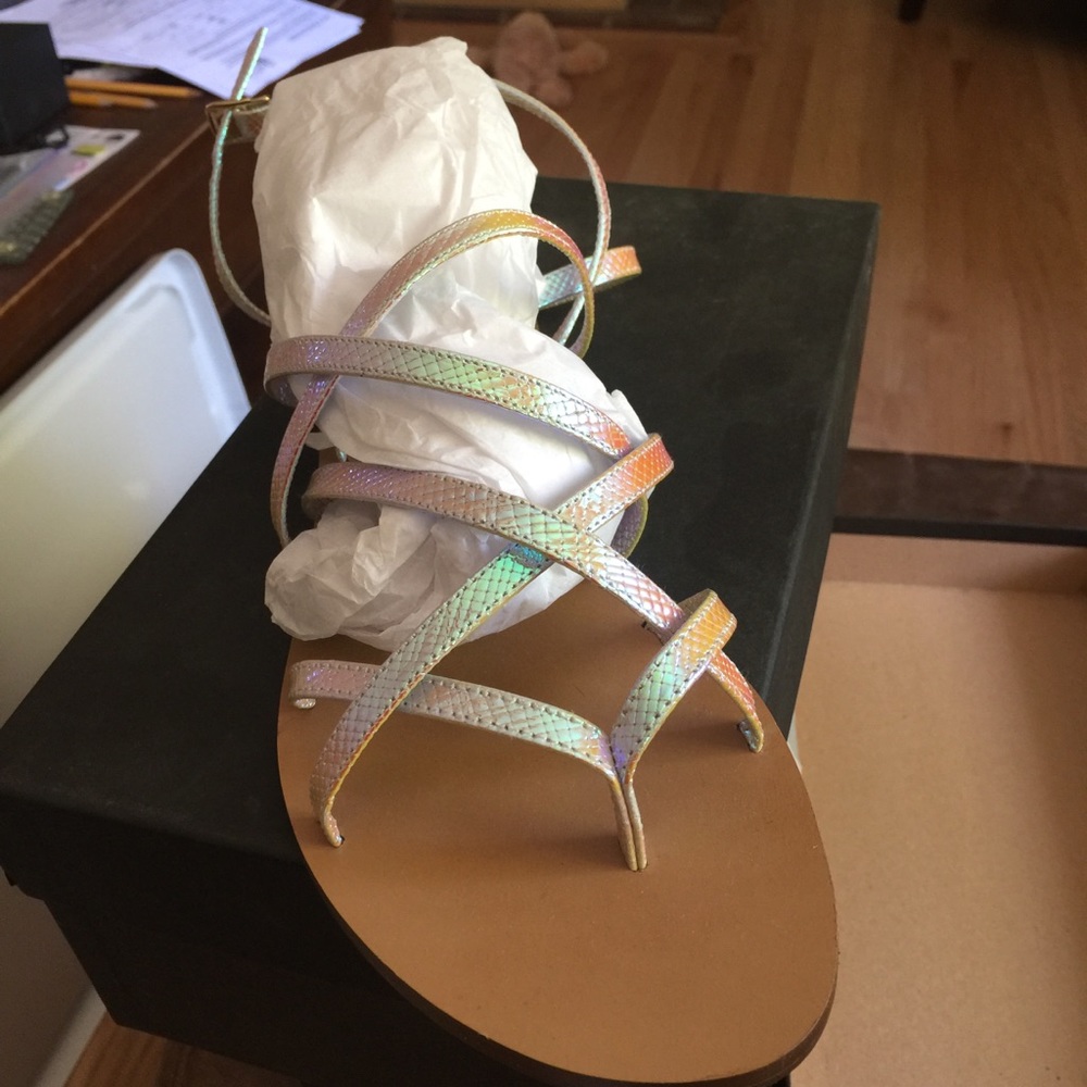 J Crew Hologram colored sandal - new!